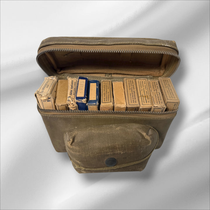 WWII Era Mine Safety Appliances Co. (MSA) First Aid Kit – Complete “Tabloid” Contents (c.1942–45)