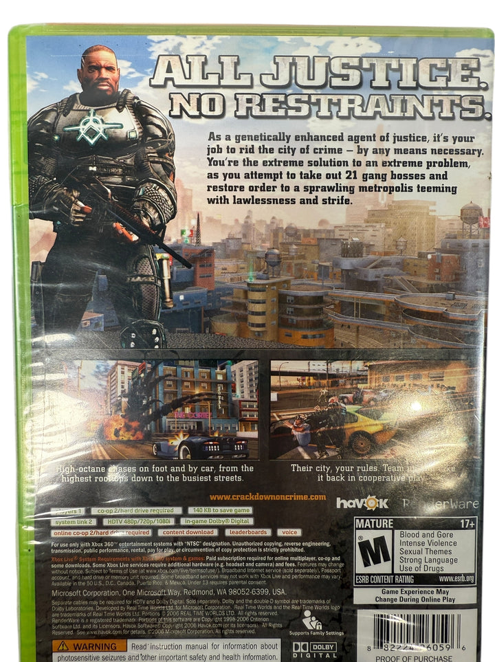 Sealed 2007 Xbox 360 Crackdown with Halo 3 Beta invite. Rare first-release collectible, mint in shrink wrap. Ships fast from Montreal.