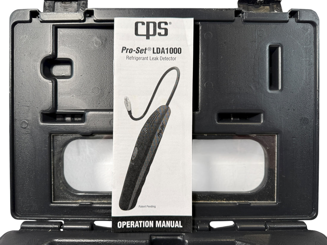 CPS Pro-Set LDA1000H refrigerant leak detector with case &amp; manual. Tested working, complete HVAC tool kit. Made in USA. Ships from Montreal.