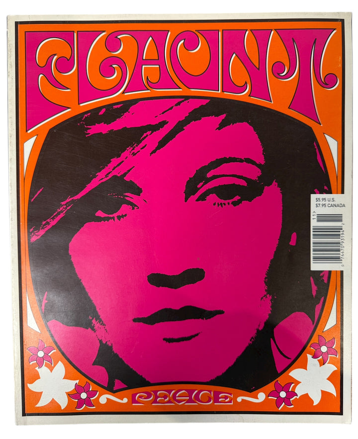 Flaunt Magazine Nov 2001 Drew Barrymore cover “Peace” Third Anniversary Issue. Bold psychedelic design, collectible pop-culture magazine VG condition