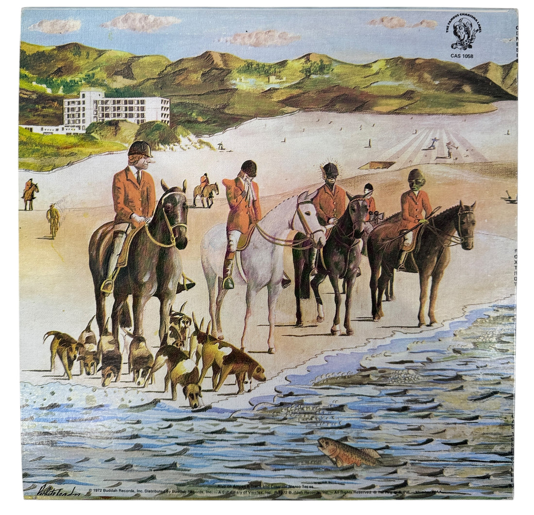 Genesis Foxtrot 1972 U.S. Charisma pressing, pink Mad Hatter label. VG+ vinyl and sleeve. Progressive rock classic featuring “Watcher of the Skies.”