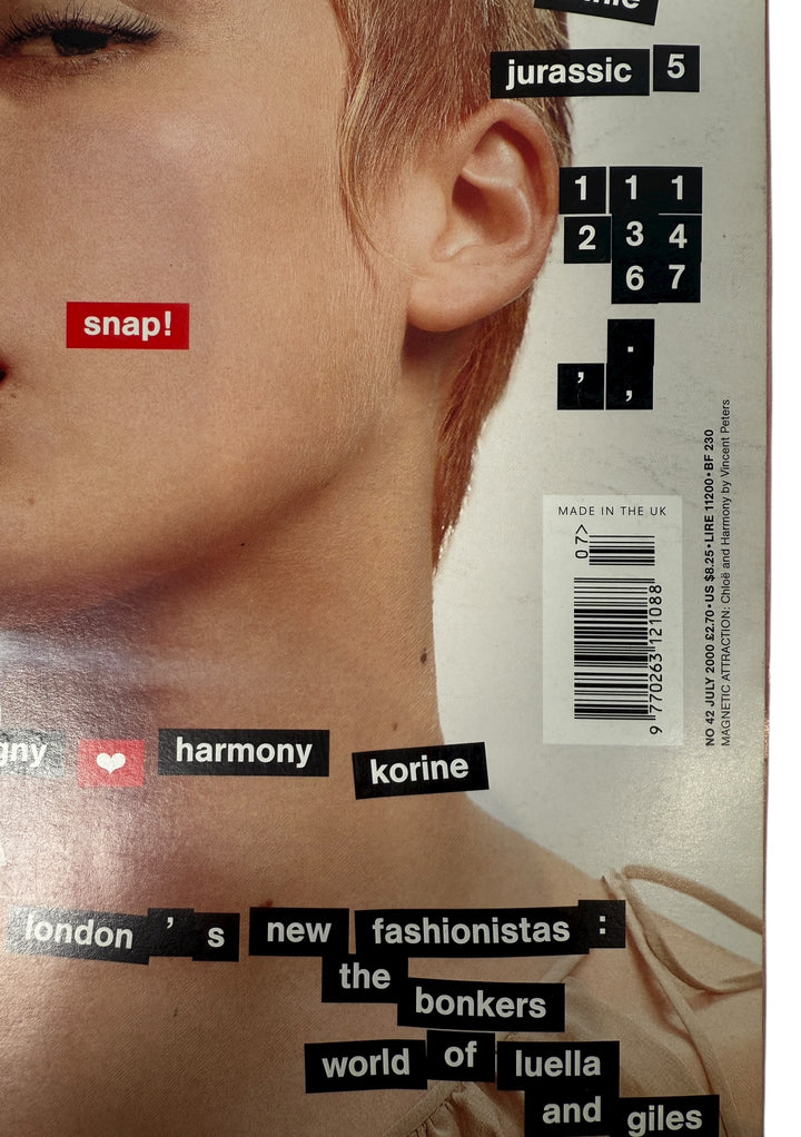 The Face July 2000 issue featuring Chloë Sevigny &amp; Harmony Korine. Iconic Y2K “Snap!” cover, Aaliyah, Prince William &amp; fashion by Luella Bartley.