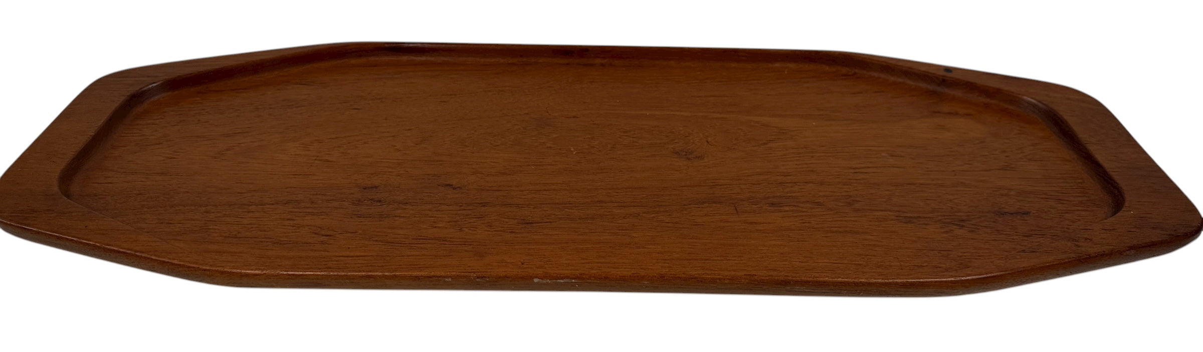 Mid-century Digsmed Danish teak serving tray, 22.5”, marked Denmark. Classic Scandinavian modern design for charcuterie or bar service.