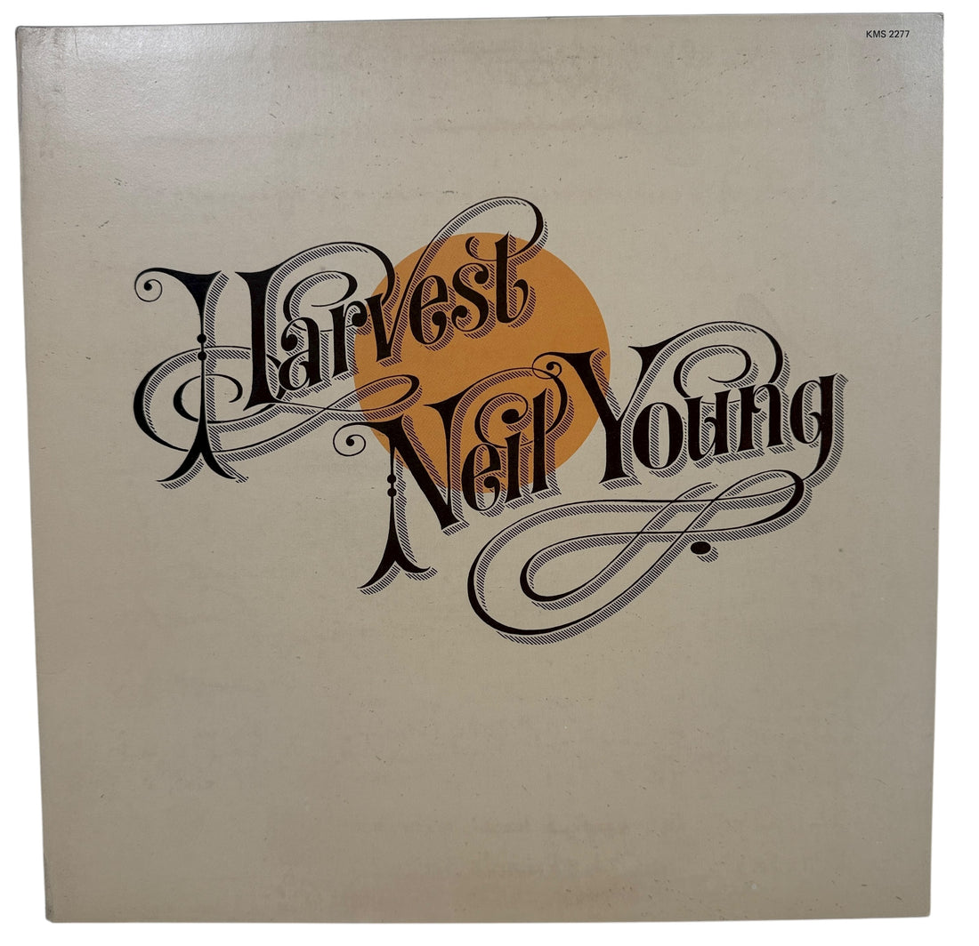 Original 1972 Canadian Harvest LP by Neil Young on Reprise KMS 2277. VG+ vinyl, gatefold cover, includes “Heart of Gold” and “Old Man.”