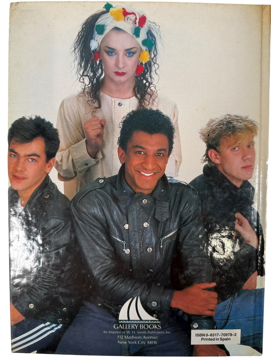 1984 Boy George &amp; Culture Club photo book with rare colour images and biography by Simon Tebbutt. Gallery Books hardcover printed in Spain. Pop icon collectible.