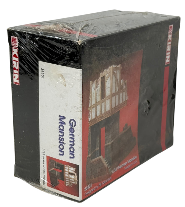 Rare sealed Kirin 1/35 German Mansion resin diorama kit. USA-made, detailed WWII building for modelers and collectors. Out-of-production resin structure.