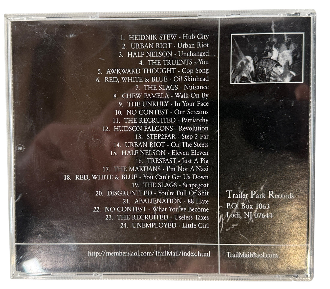 1990s NY/NJ hardcore punk compilation CD on Trailer Park Records featuring Urban Riot, Hudson Falcons and more. Rare regional scene release.