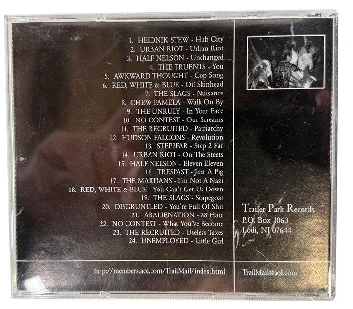 1990s NY/NJ hardcore punk compilation CD on Trailer Park Records featuring Urban Riot, Hudson Falcons and more. Rare regional scene release.