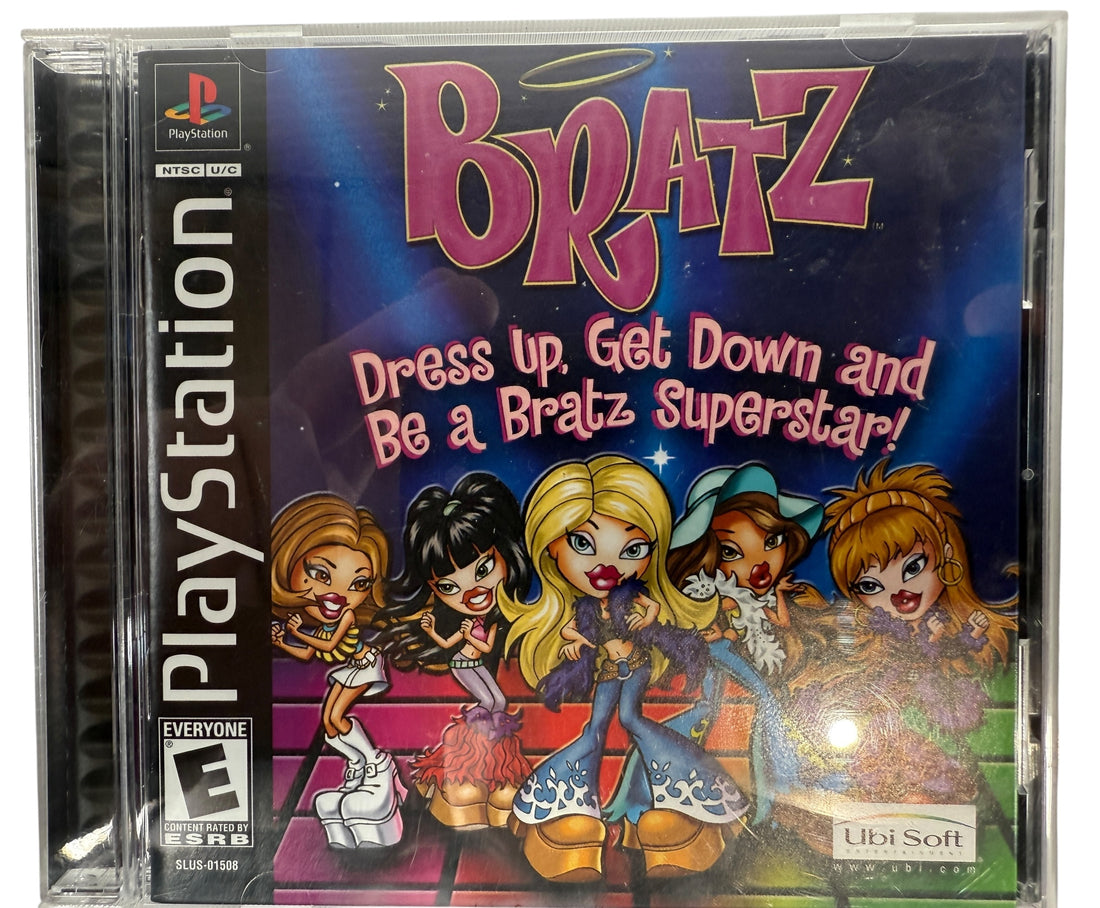 Vintage 2003 Bratz Dress Up Get Down for PlayStation PS1. Complete in case with disc and artwork. Clean Y2K nostalgia game, NTSC U/C.