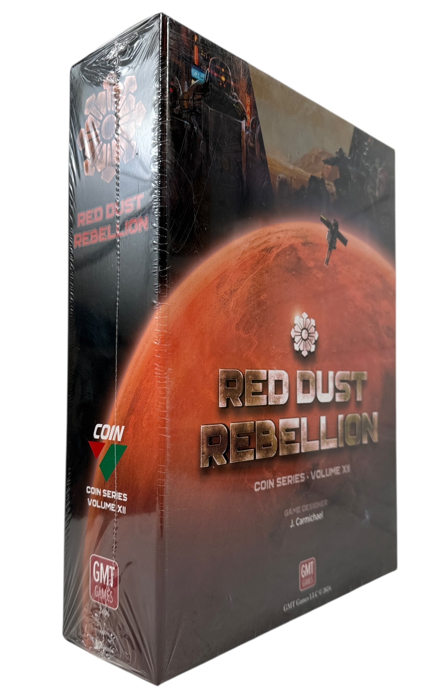 Sealed copy of Red Dust Rebellion, COIN Series Volume XII by GMT Games. Deep sci-fi strategy board game set on Mars. New in shrink.