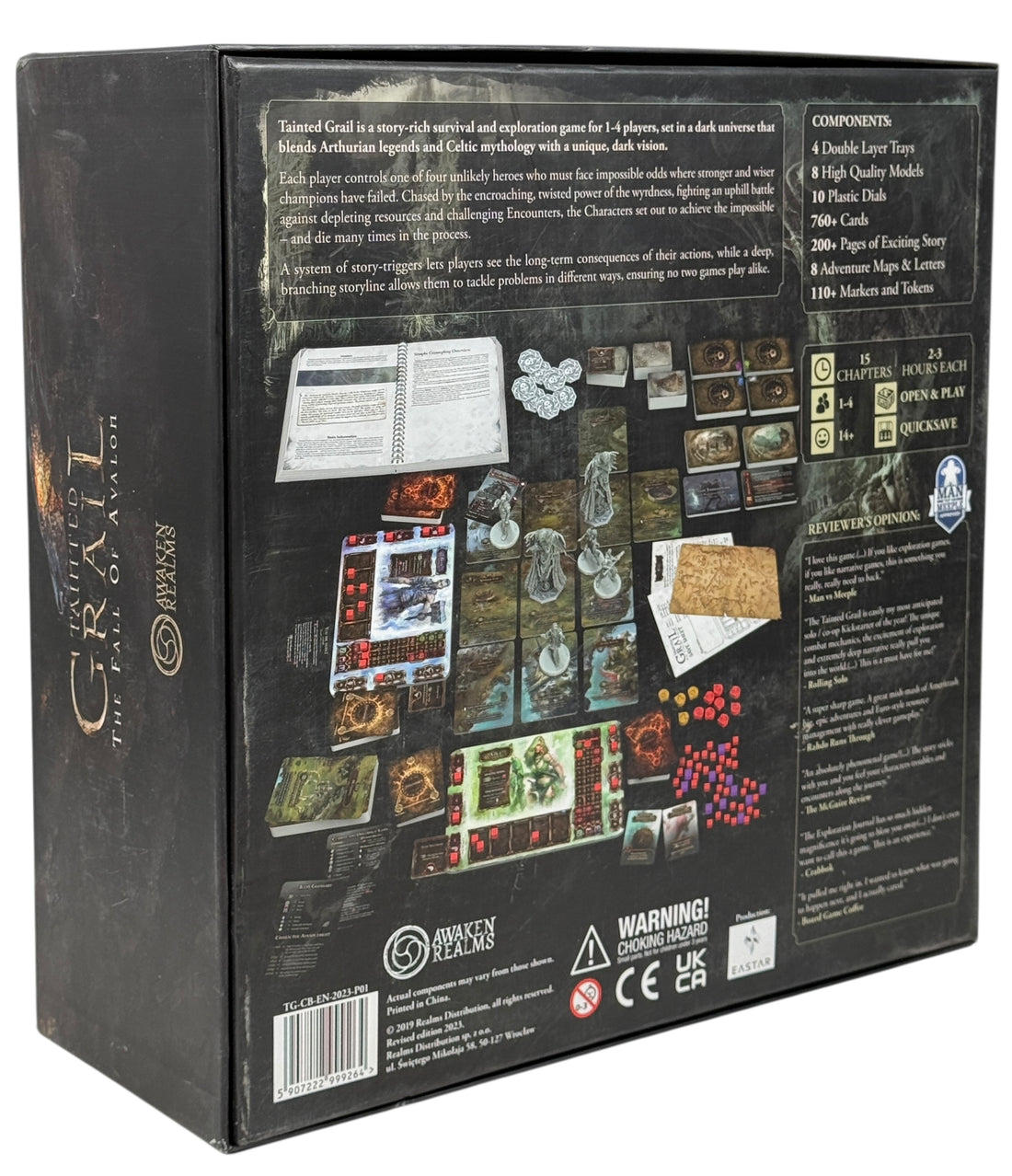 Story-rich fantasy board game Tainted Grail The Fall of Avalon. Complete core set with minis, cards, and journal. Epic campaign adventure.