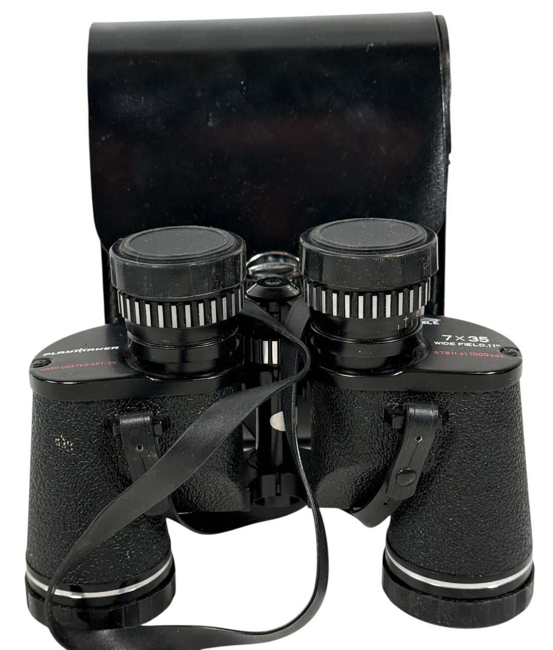 Vintage 7×35 wide-angle binoculars with case and caps. Clean optics, Japan made, 11-degree field. Ideal for birding, camping, cottage use. Complete and functional.