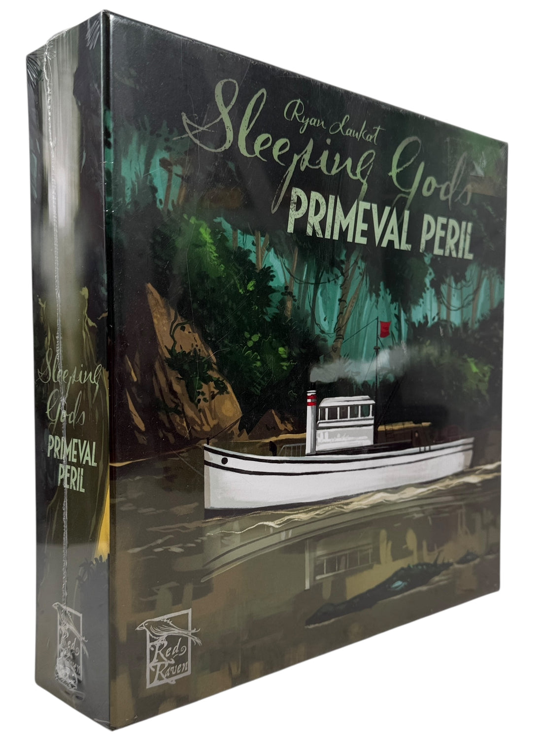 Sleeping Gods Primeval Peril sealed standalone adventure board game by Ryan Laukat for 1–2 players. Ships from Montreal. Red Raven Games edition.