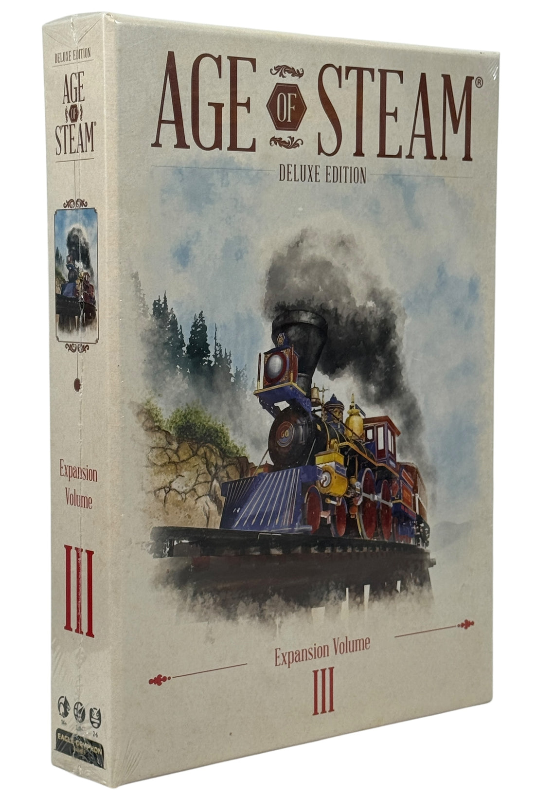 Sealed Age of Steam Deluxe Expansion Volume III with six rare maps. Low print run collectible expansion for train and economic board game fans. Base game required.