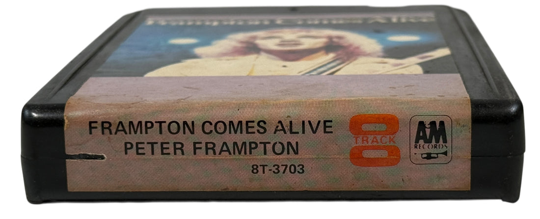 Vintage 1976 Peter Frampton Frampton Comes Alive 8-track tape A&M Records Canadian pressing with sleeve. Collectible classic rock format for enthusiasts.