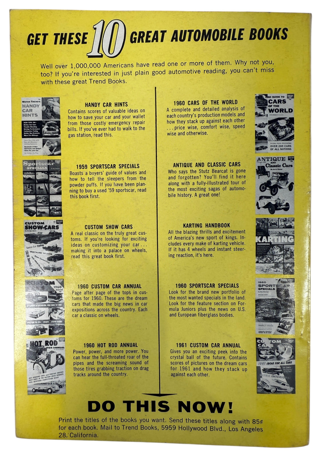 Vintage 1961 Hot Rod Annual Trend Book 198 with drag racing tech, engine tips, and competition car features. Collectible for hot rod and automotive culture fans.