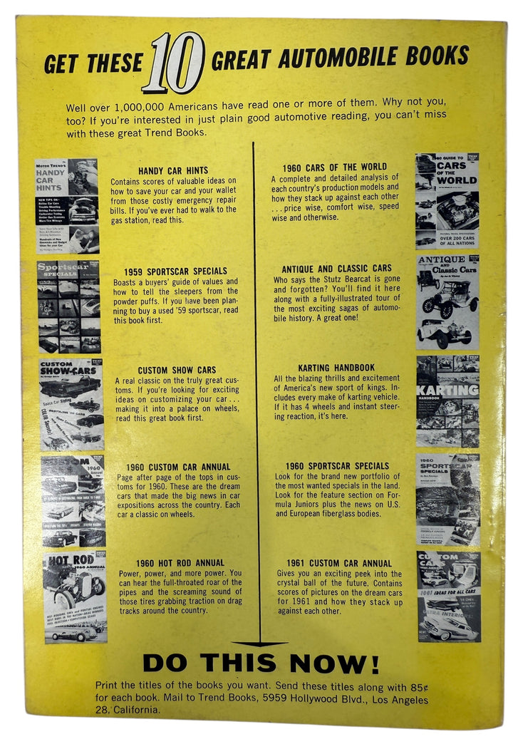 Vintage 1961 Hot Rod Annual Trend Book 198 with drag racing tech, engine tips, and competition car features. Collectible for hot rod and automotive culture fans.