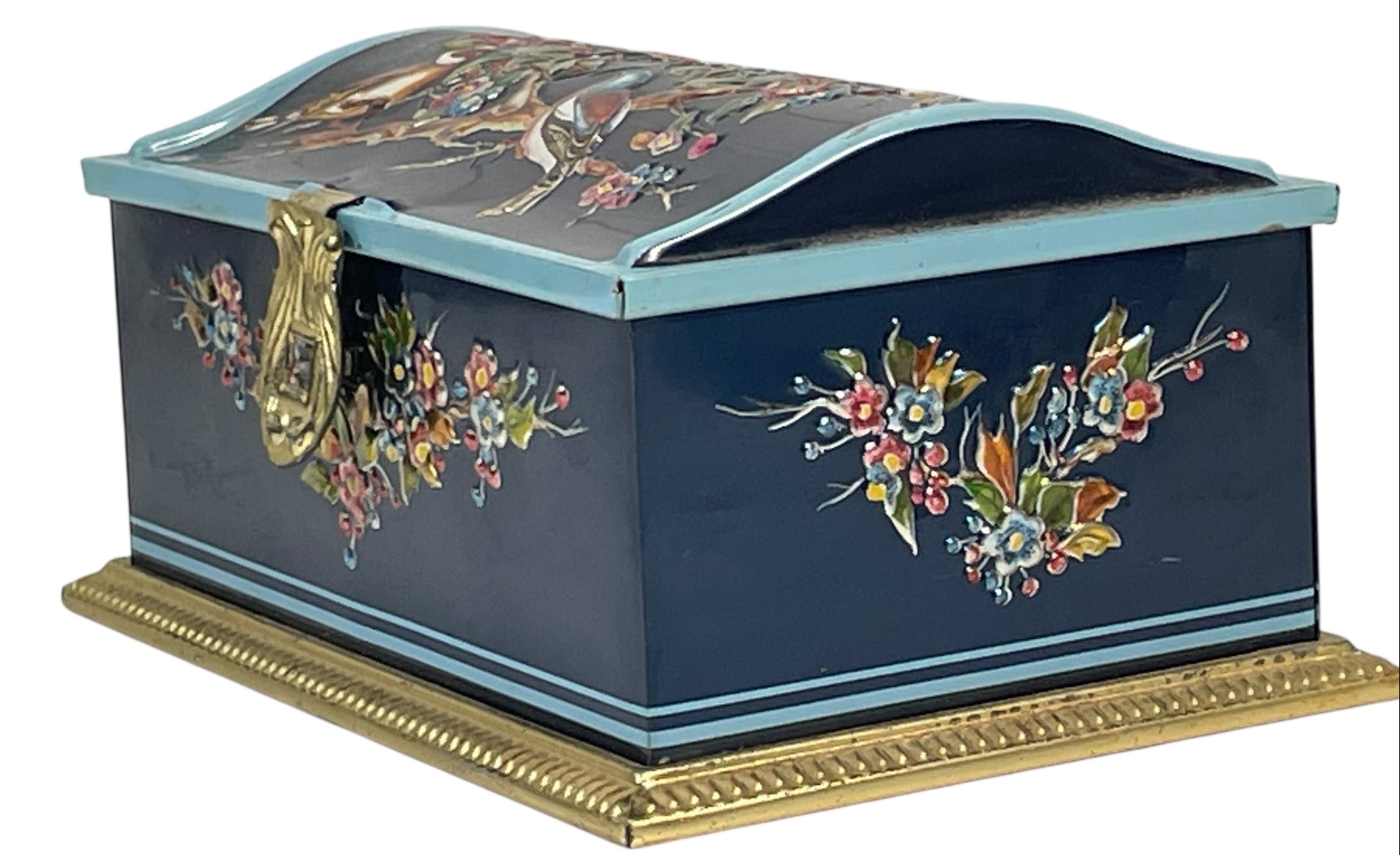 Vintage Linette Enamel Jewelry Box – Birds & Blossoms – West Germany