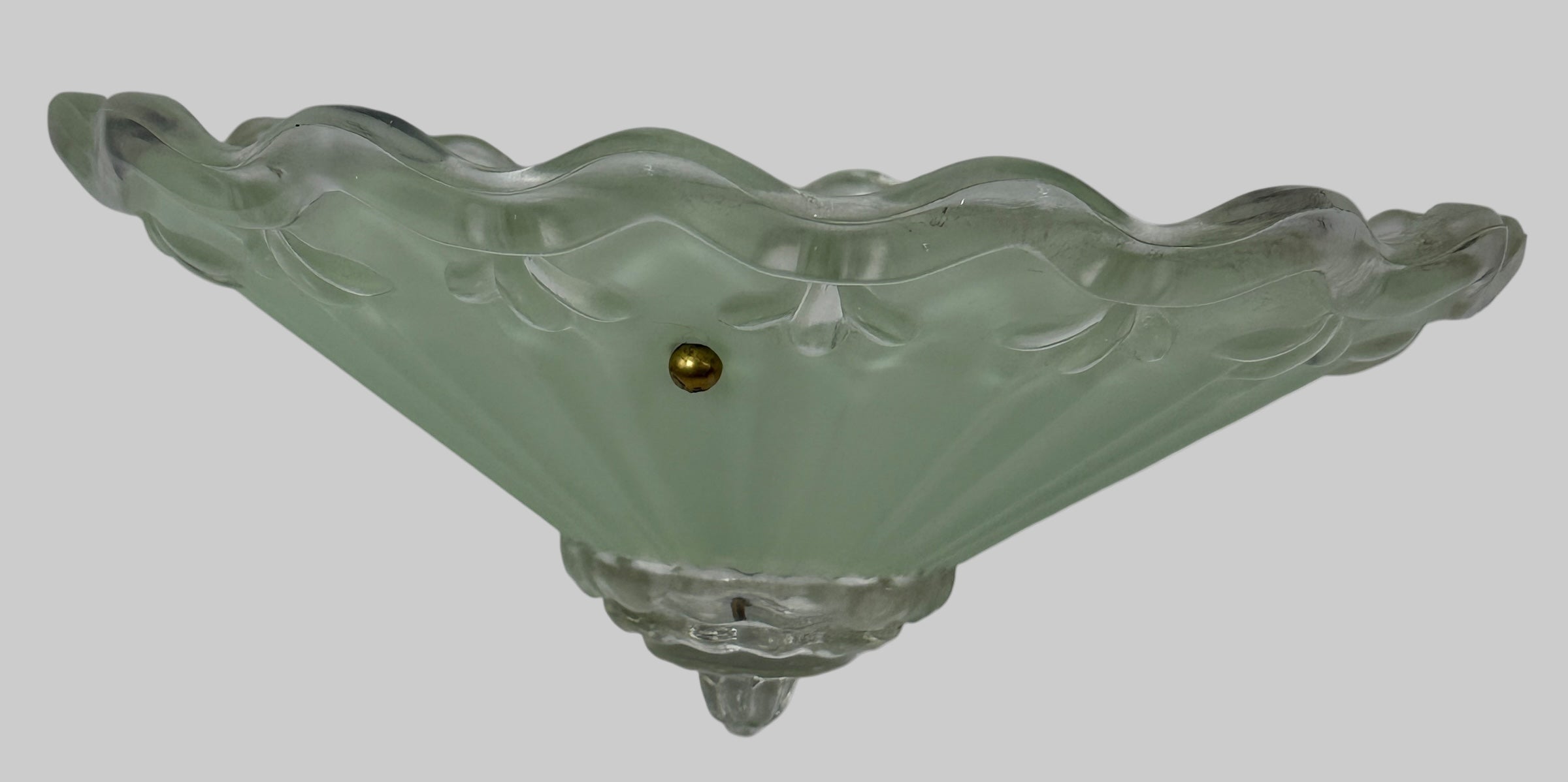 Mid-Century Frosted Glass Ceiling Light Shade – Scalloped Edge, Art Deco