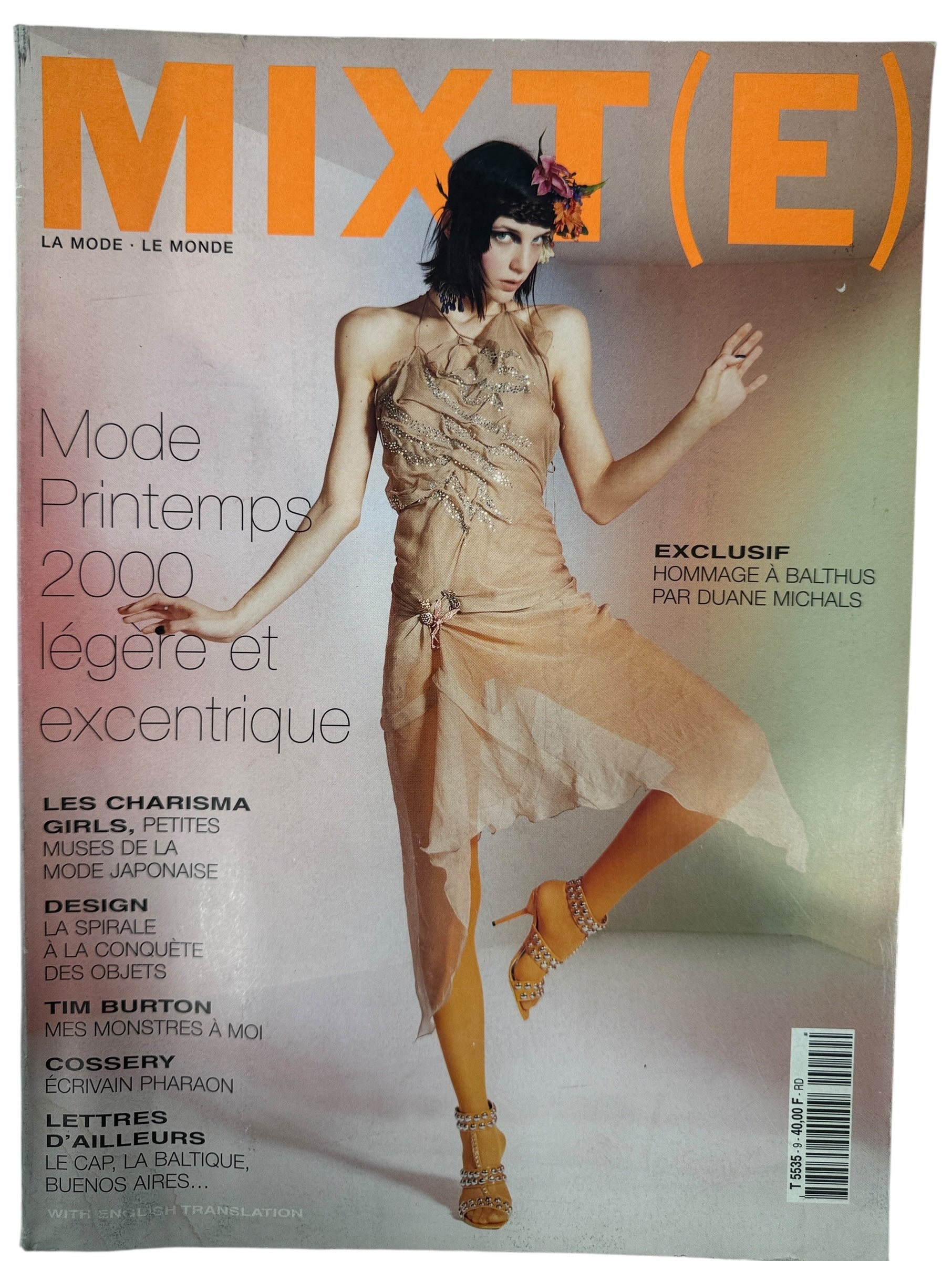Mixte Magazine cover with a model in a dress against a gradient background