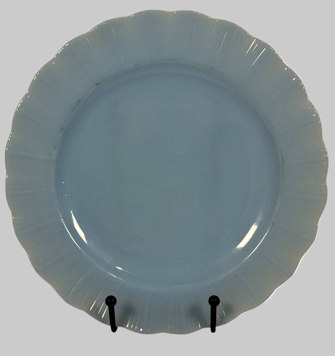 Light blue ceramic plate on a white background, Pyrex Canada