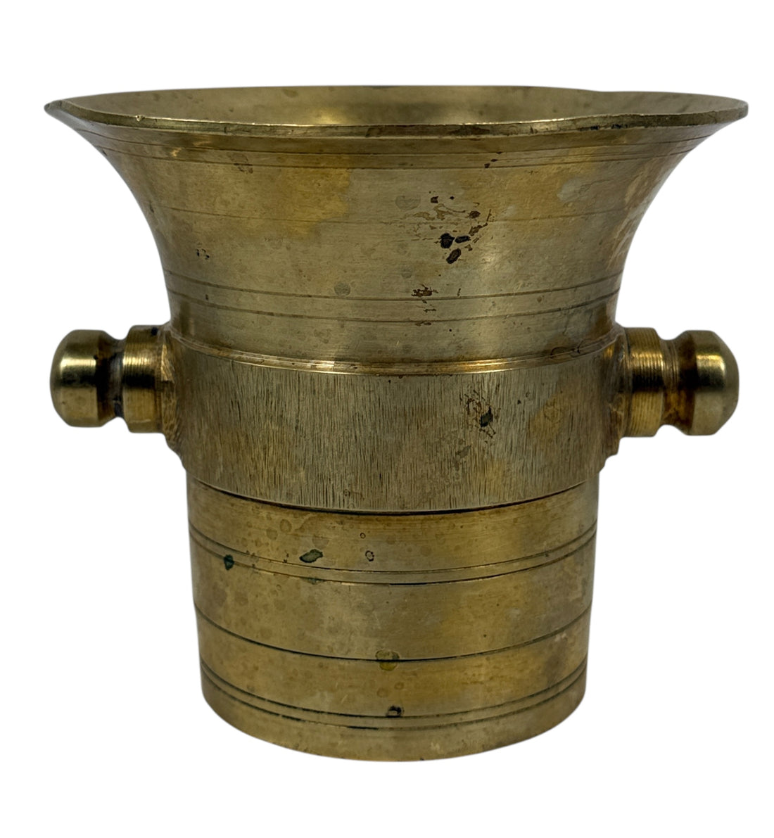 Vintage Solid Brass Apothecary Mortar – Turned Design, Early 20th Century