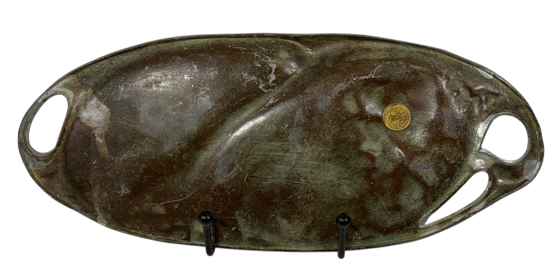 French Art Nouveau Vanity Tray “Lady with Lilies” – Fabrication Française Paris, c.1900