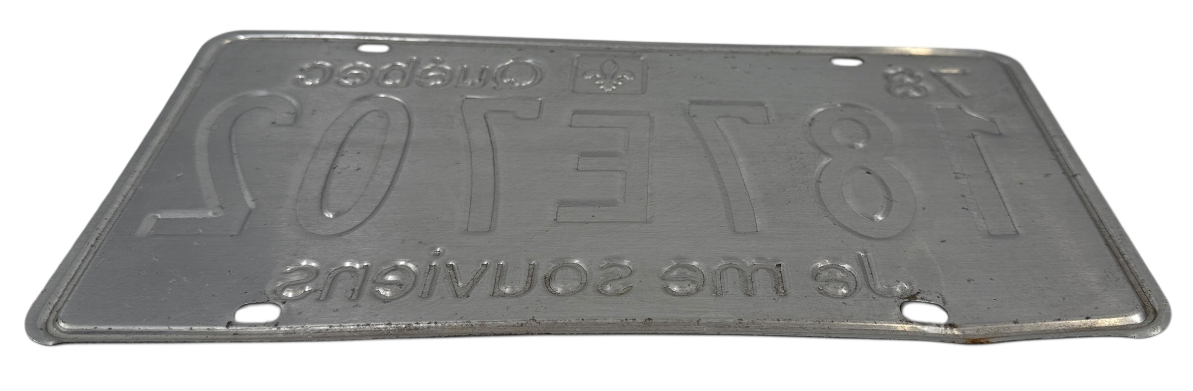 Vintage 1978 Québec Licence Plate – “Je me souviens” – Authentic Passenger Car Plate