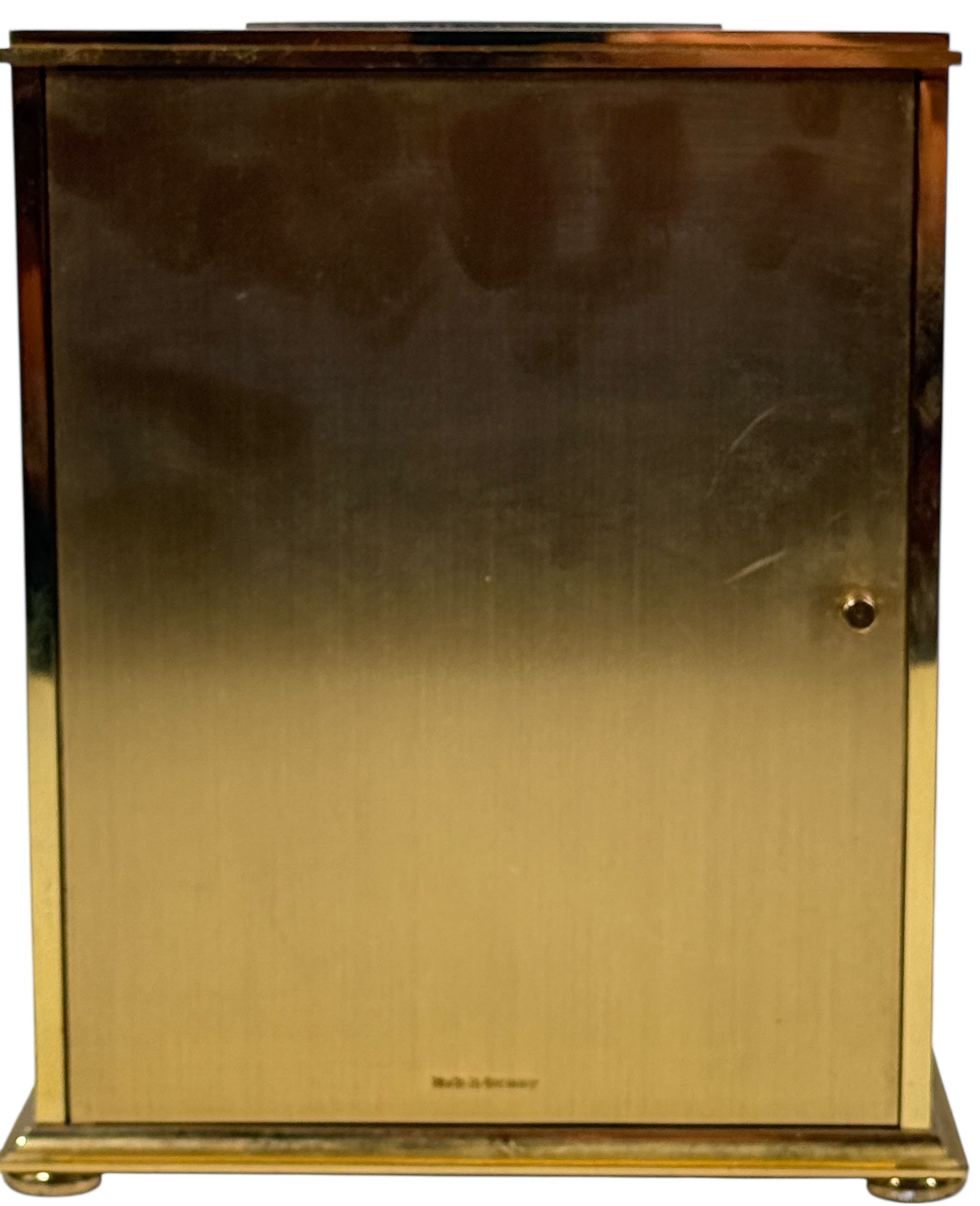 Vintage Bulova Brass Quartz Desk Clock with Thermometer & Barometer – Working