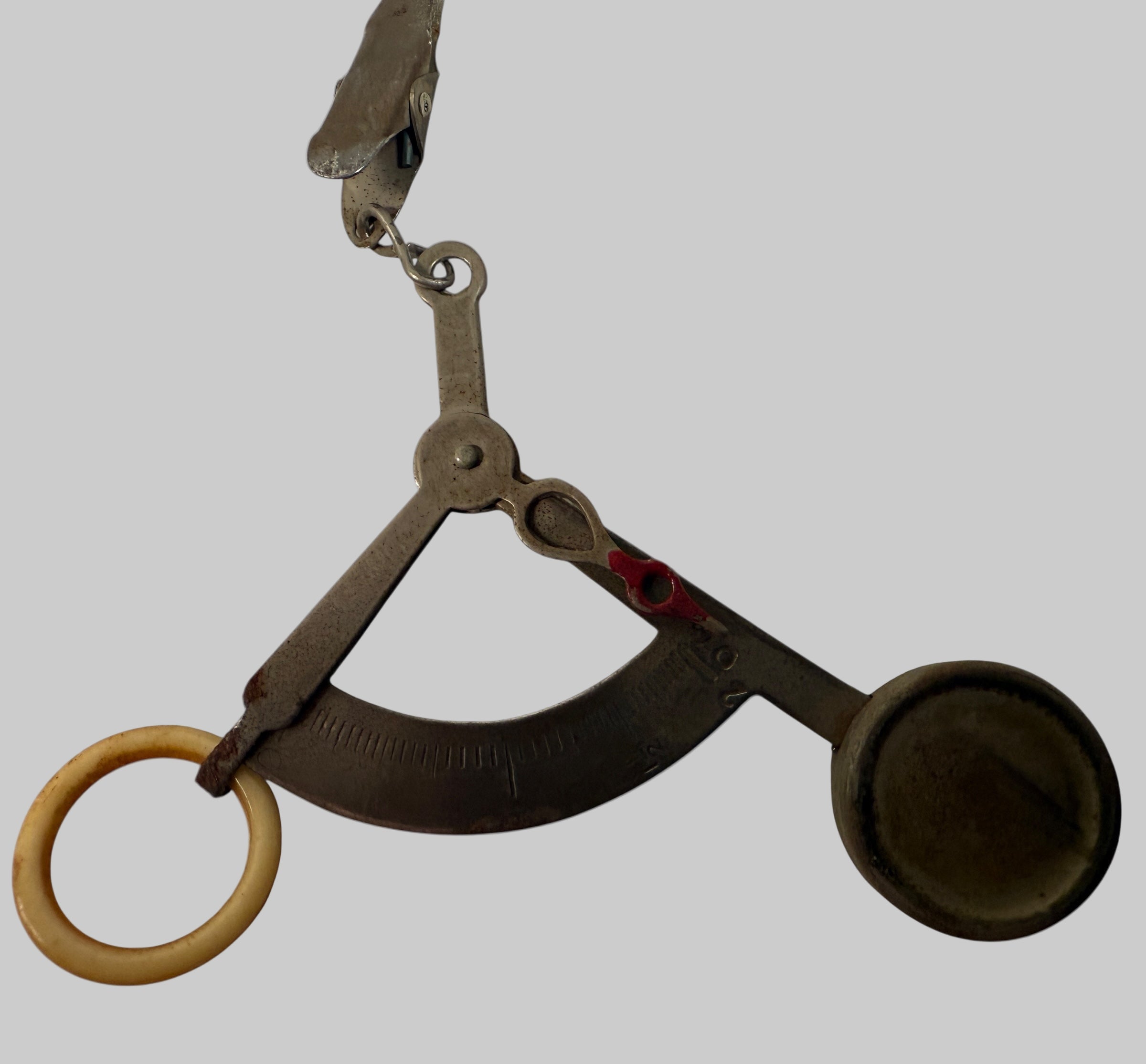 WWII-Era U.S. Postal Rate Card & Handheld Letter Scale – Metal with Original Chart