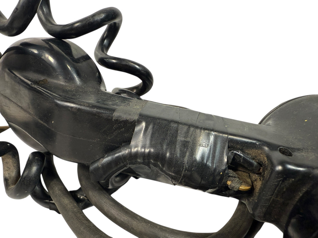 Vintage 1961 Western Electric 1013A lineman’s test phone handset – black Bakelite rotary dial Bell System tool, USA telecom collectible, retro industrial décor.