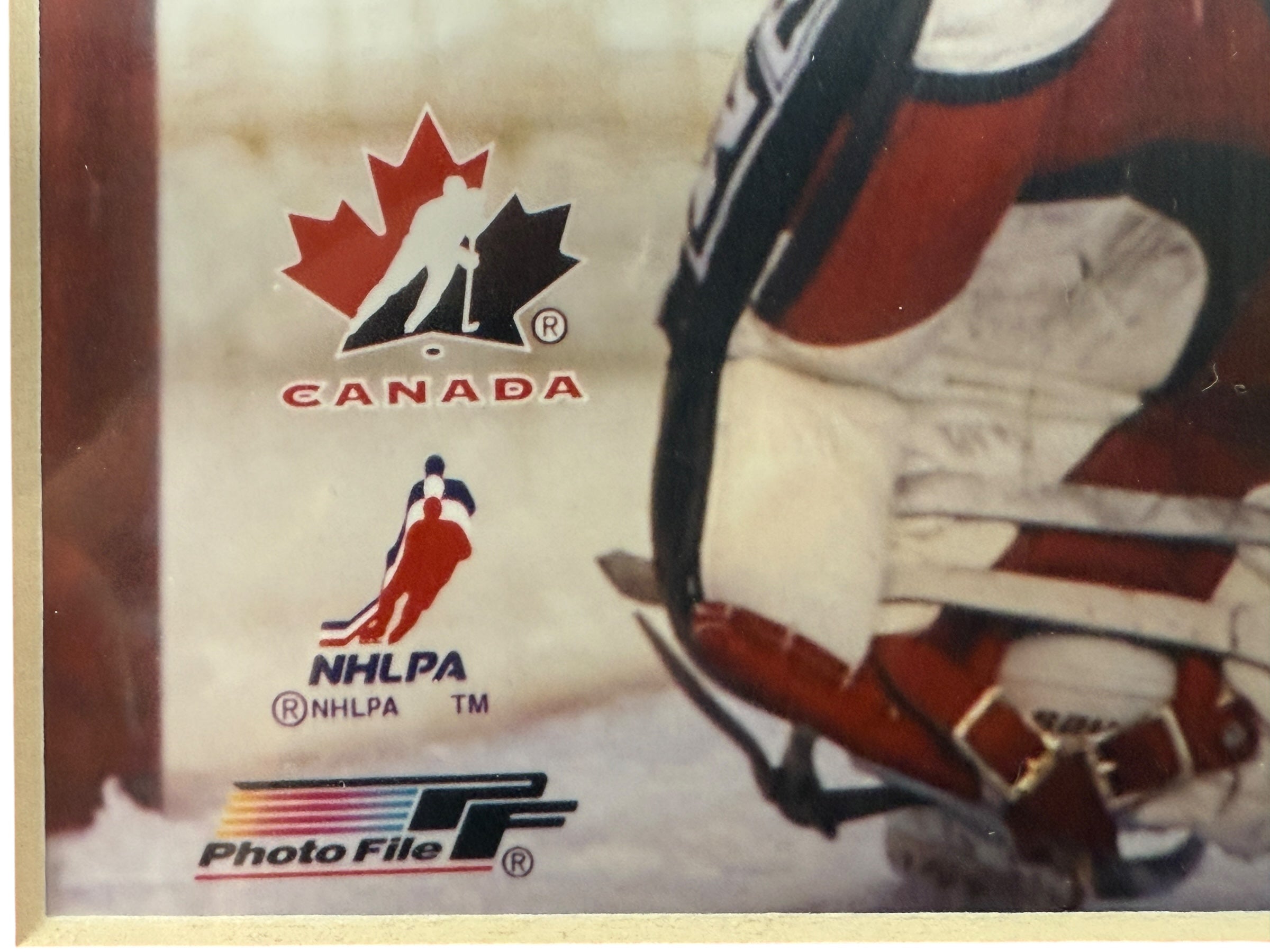 Martin Brodeur 2002 Team Canada Gold Medal Champion Photo File print – licensed Olympic hockey collectible plaque, sealed, excellent condition.