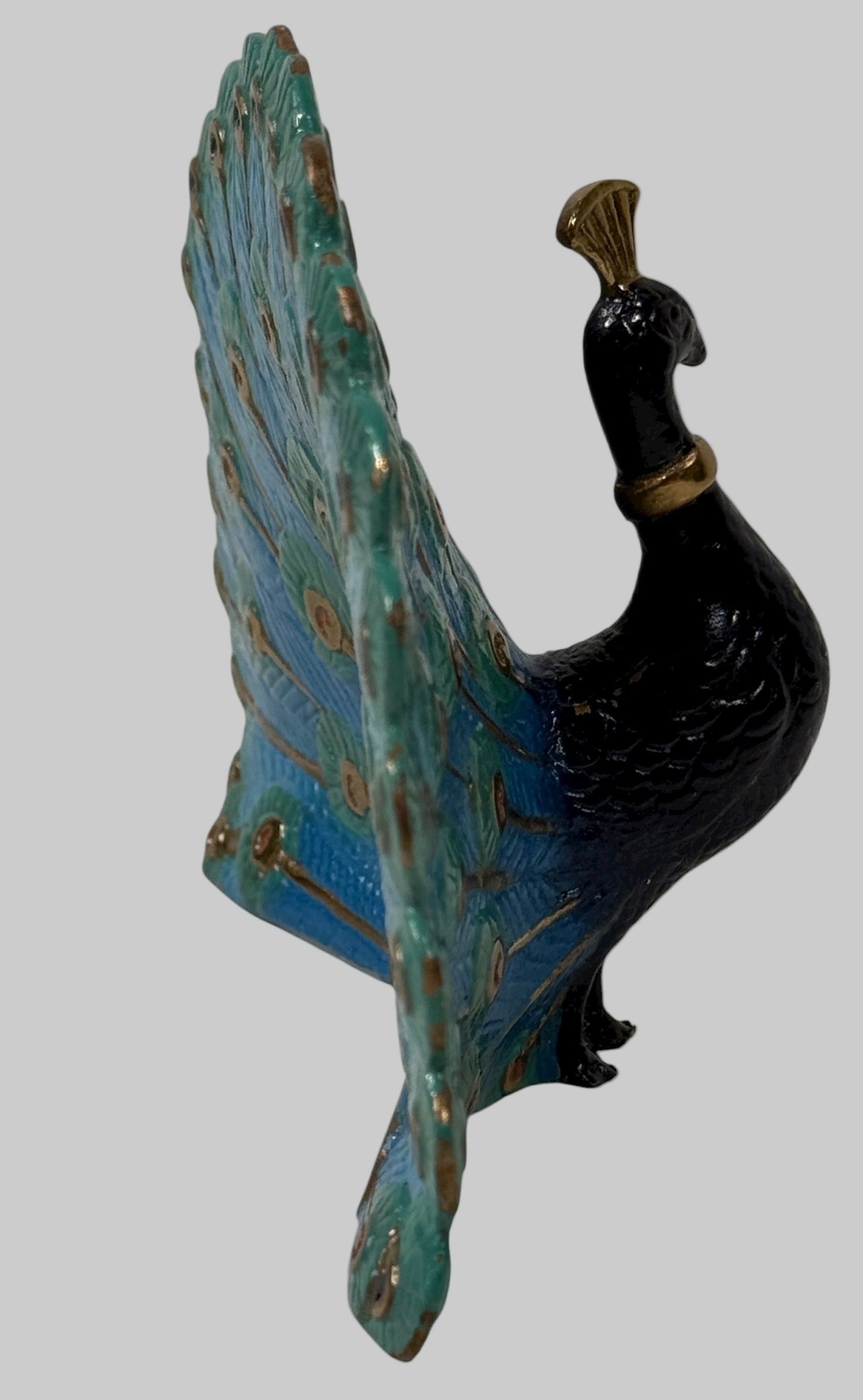 Figurine de paon peinte à la main en édition limitée – Numérotée 173/500