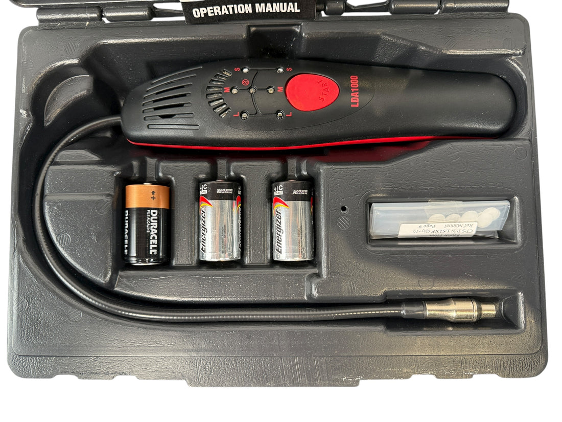 CPS Pro-Set LDA1000H refrigerant leak detector with case &amp; manual. Tested working, complete HVAC tool kit. Made in USA. Ships from Montreal.