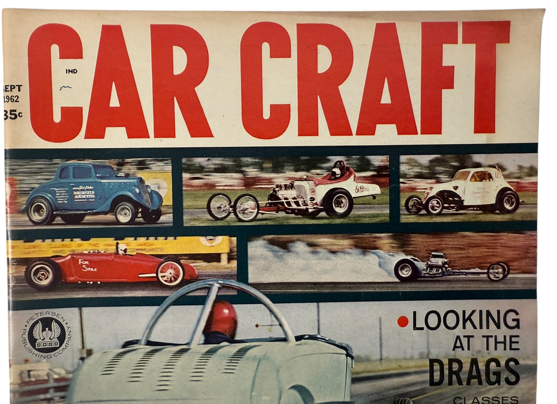 Vintage Car Craft magazine lot Sept 1961 & Sept 1962. Classic hot-rod builds, drag racing, tech tips, custom culture. Great for collectors and garage décor.