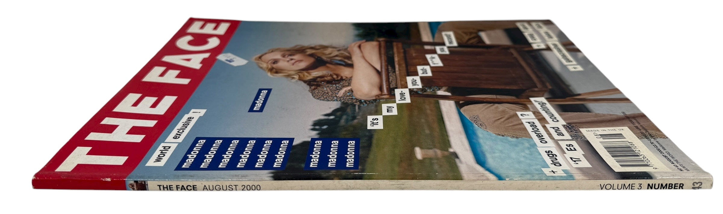 The Face August 2000 magazine featuring Madonna’s exclusive cover story. VG condition, complete issue. Iconic UK fashion/culture collectible. Ships fast.