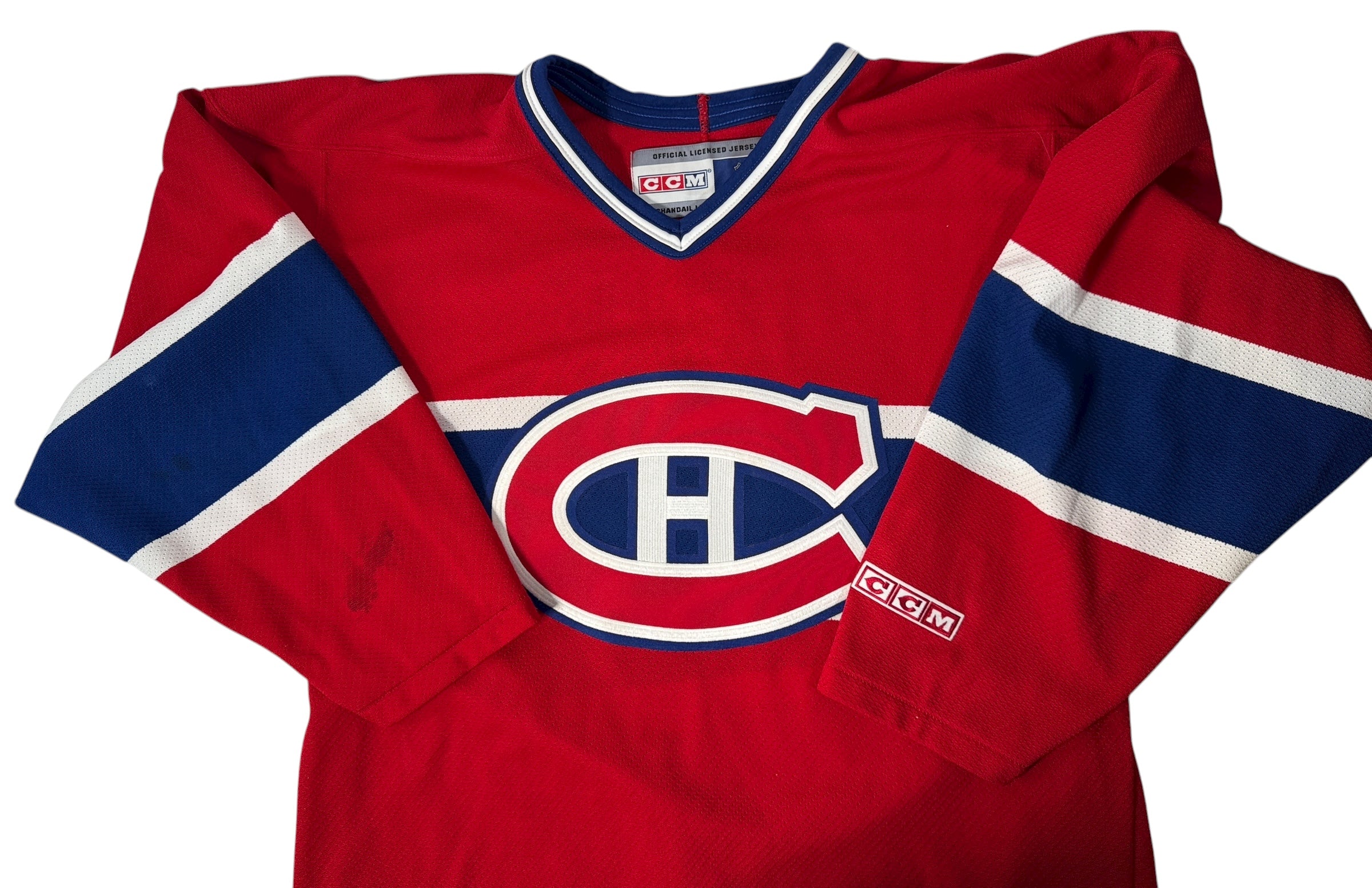 Vintage CCM Montreal Canadiens jersey with Kovalev #27, made in Canada. Quality sewn details, collectible fan gear. Ships fast from Montreal.