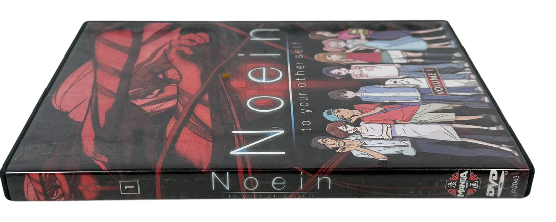Vintage anime DVD Noein Volume 1 by Manga Entertainment. Episodes 1–5 with English subtitles. Original artwork, tested disc, classic 2000s sci-fi anime.