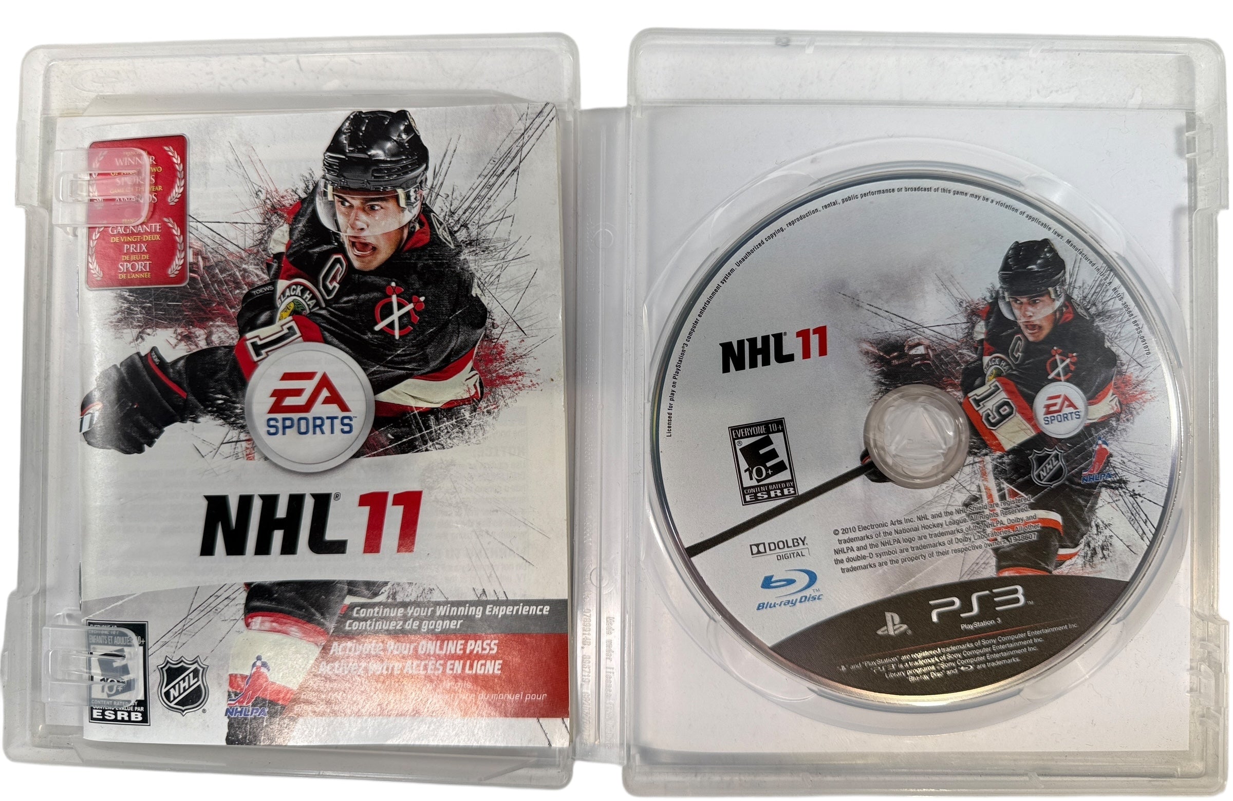 Complete NHL 11 hockey game for PS3 with original case and manual. Clean disc, offline play supported. Classic EA Sports NHL title.