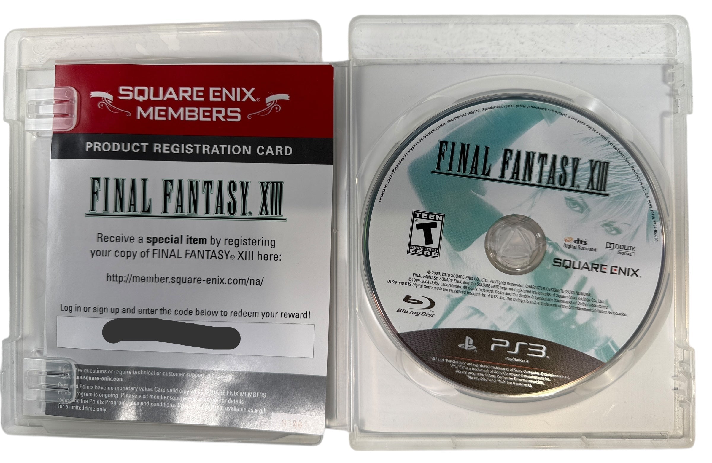 Final Fantasy XIII for PS3 complete in original case. Clean disc, Square Enix RPG with cinematic visuals, story-driven gameplay, and classic PS3 era appeal.
