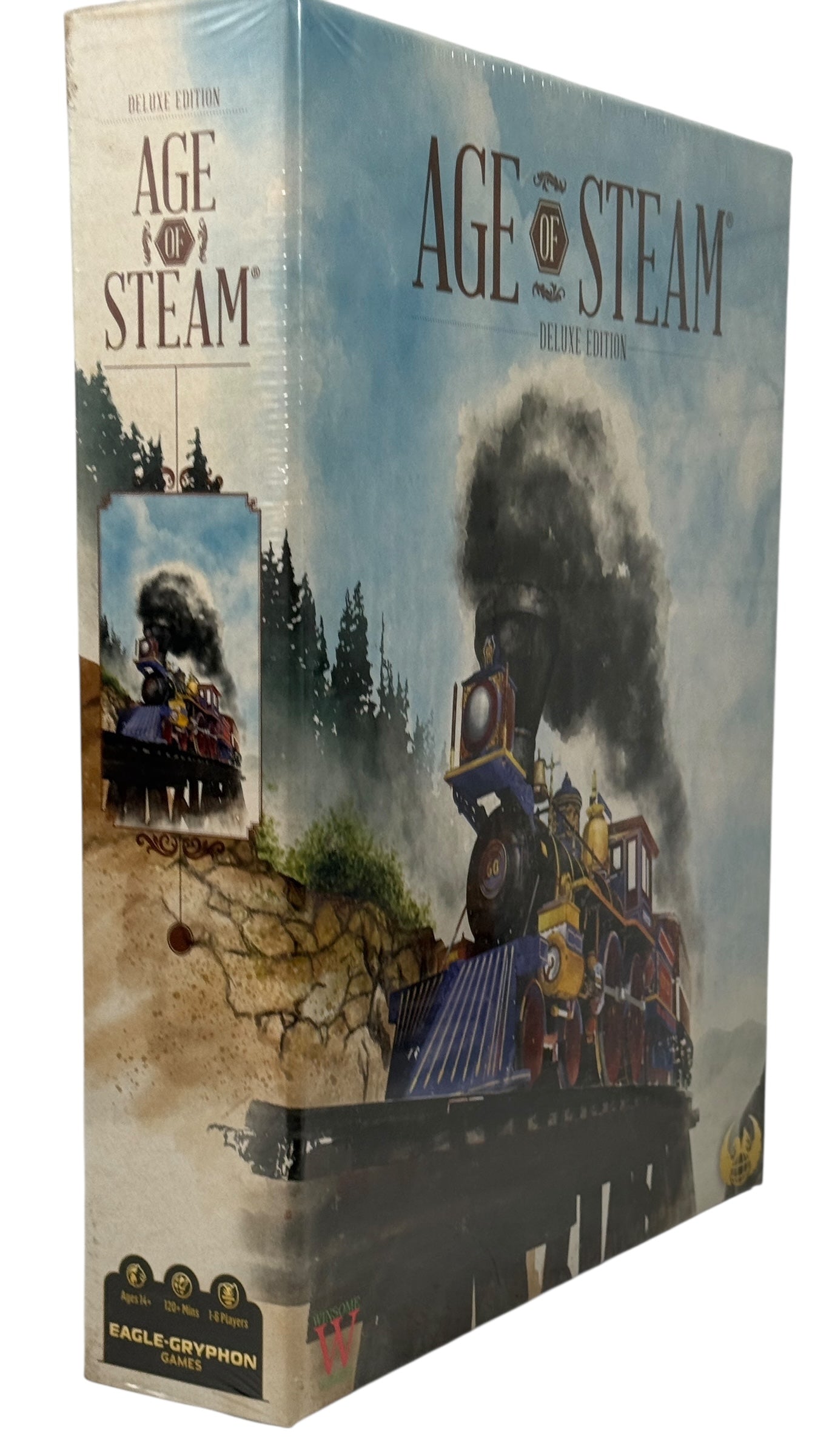 Sealed Age of Steam Deluxe Edition board game by Eagle-Gryphon. Premium Euro strategy classic with multiple maps. Collector-grade, new in wrap.