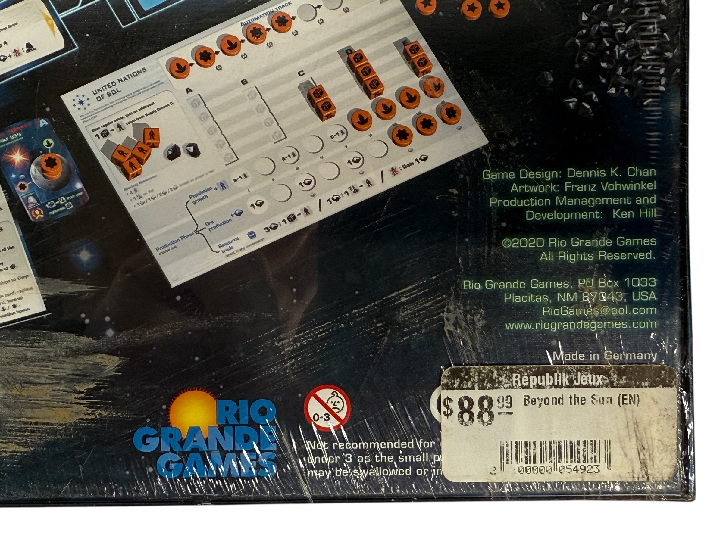 Factory-sealed Beyond the Sun sci-fi strategy board game. Tech-tree engine building gameplay for 2–4 players. New shrink,&nbsp; highly rated.
