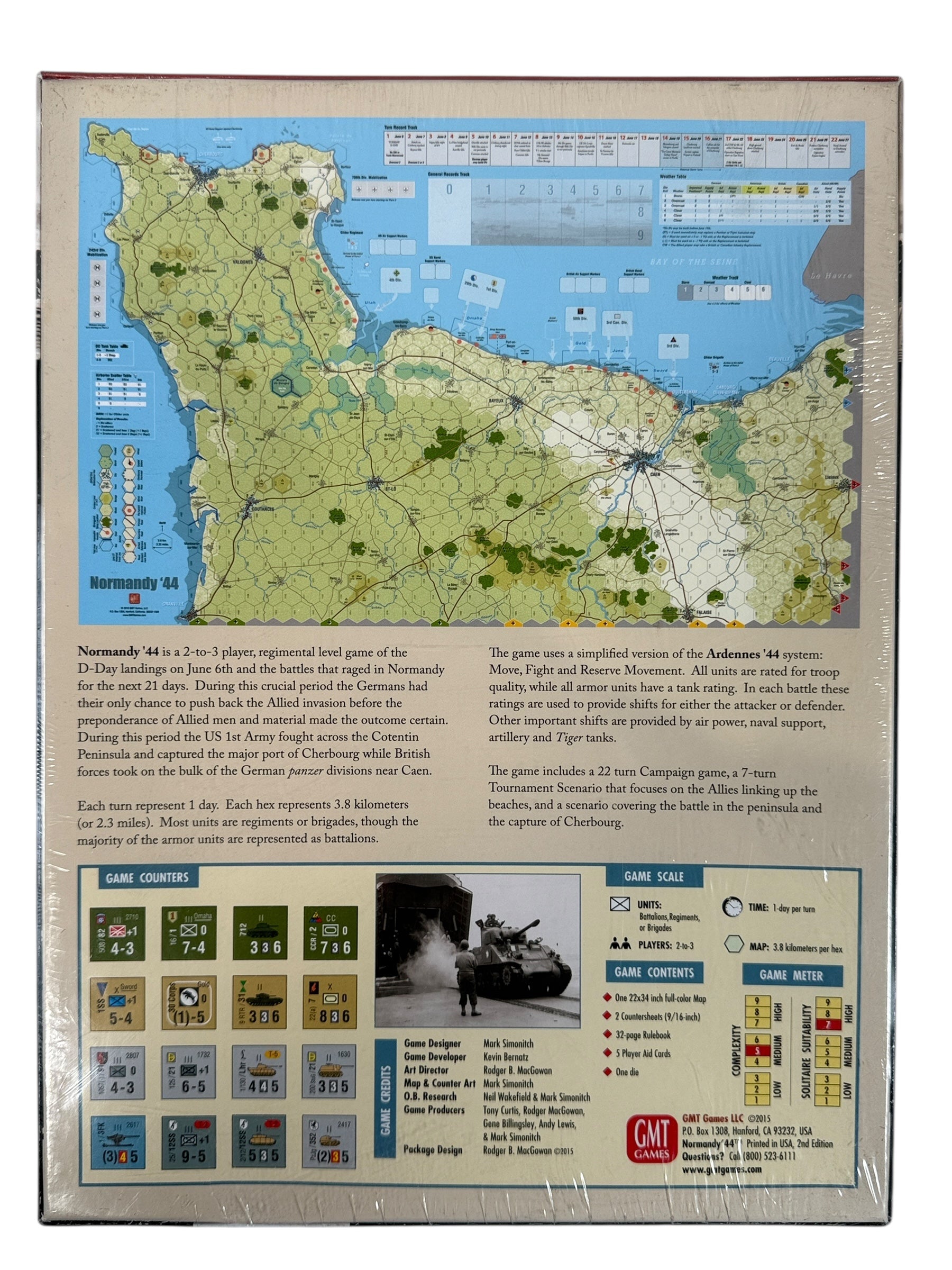 Sealed Normandy ’44 2nd Edition WWII wargame by GMT Games. D-Day and Normandy campaign operational wargame. Collectible sealed GMT title.