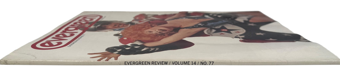 Evergreen Review April 1970 featuring Mister Freedom cover. Radical literature and counterculture film issue in VG condition. Collectible 1970 Evergreen magazine.