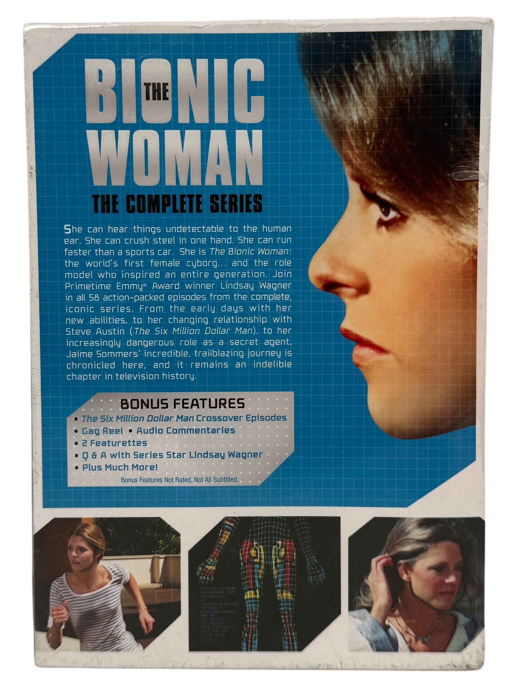 Sealed Bionic Woman Complete Series DVD box set with bonus features. 2015 Universal release. Collectible sci-fi TV media. Ships from Montreal Canada