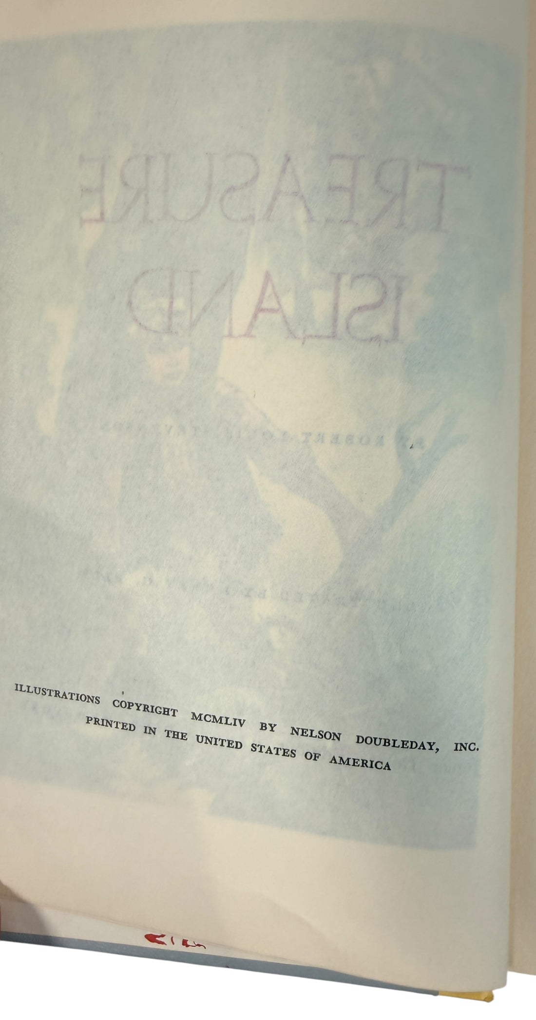 A 1954 Junior Deluxe Illustrated edition of Treasure Island with bright cover art. Vintage children’s classic, clean pages, ideal for décor or gifting.