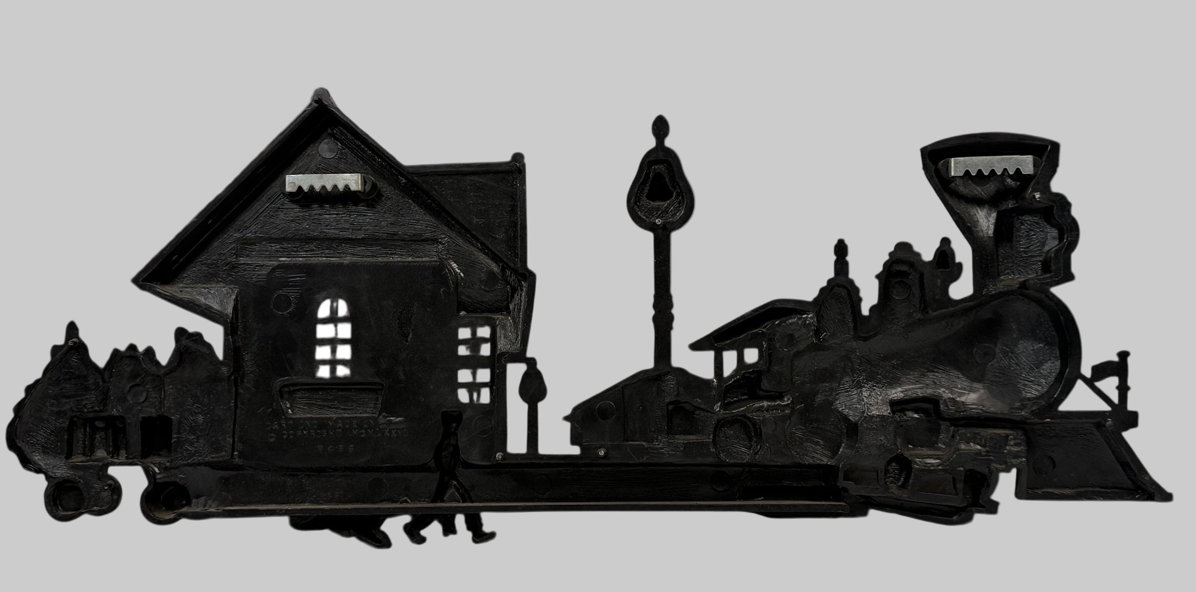 Vintage Coppercraft Train Station Wall Hanging: 1976 Dart Industries