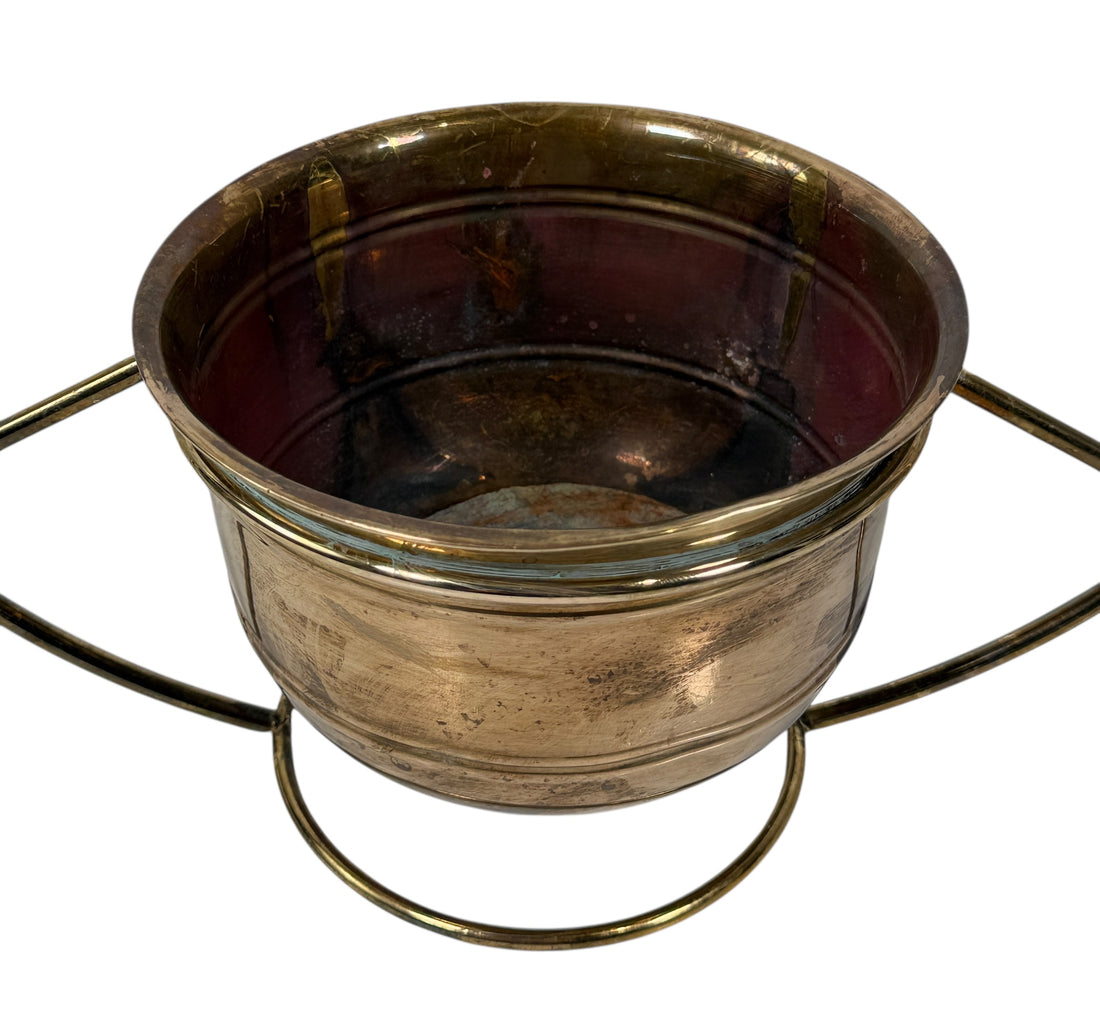 Vintage Mid-Century Brass Ring Planter – Made in India