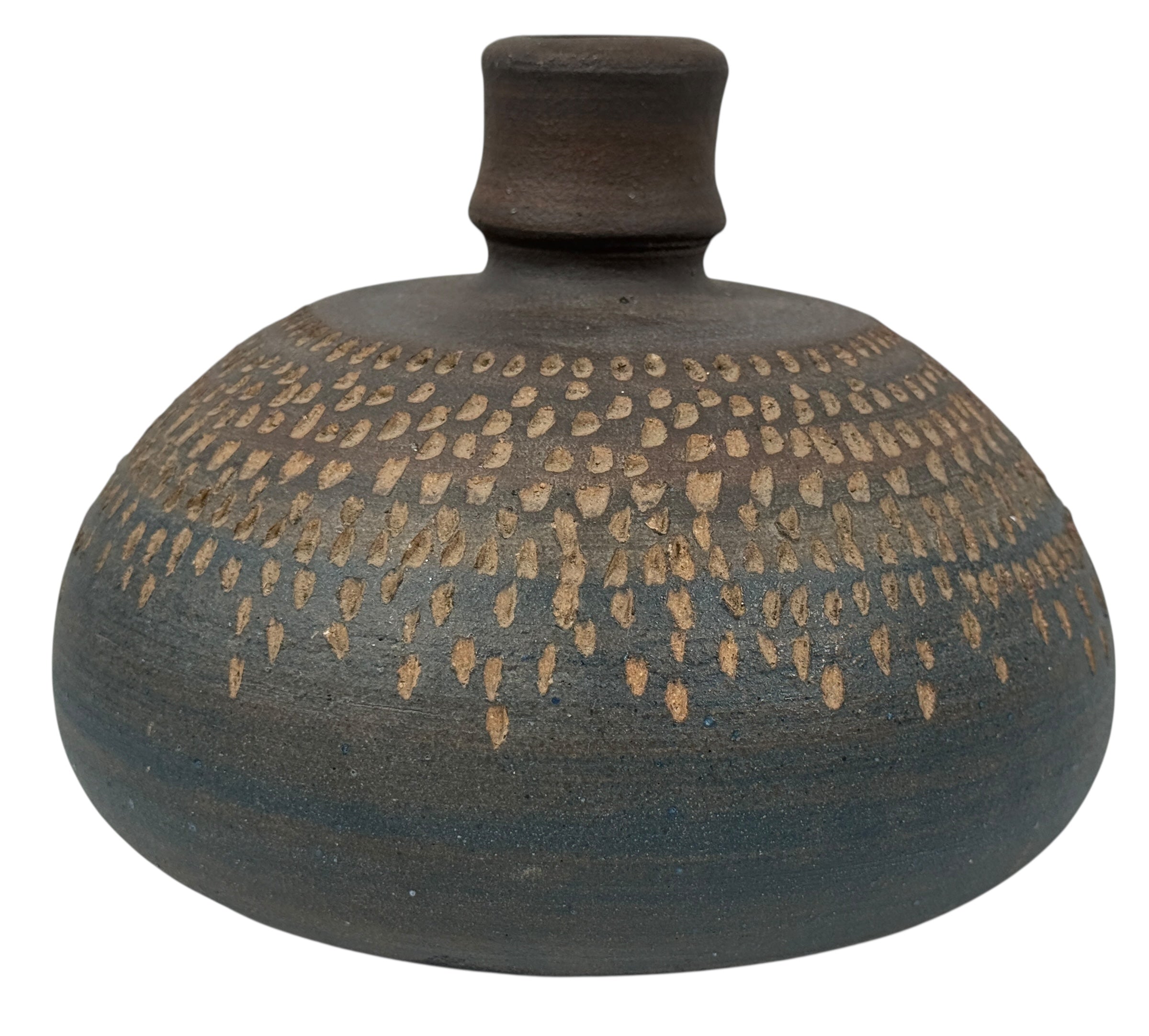 East German Black Sgraffito Vase – Form 427/2, 1960s – Hebrew Import Stamp