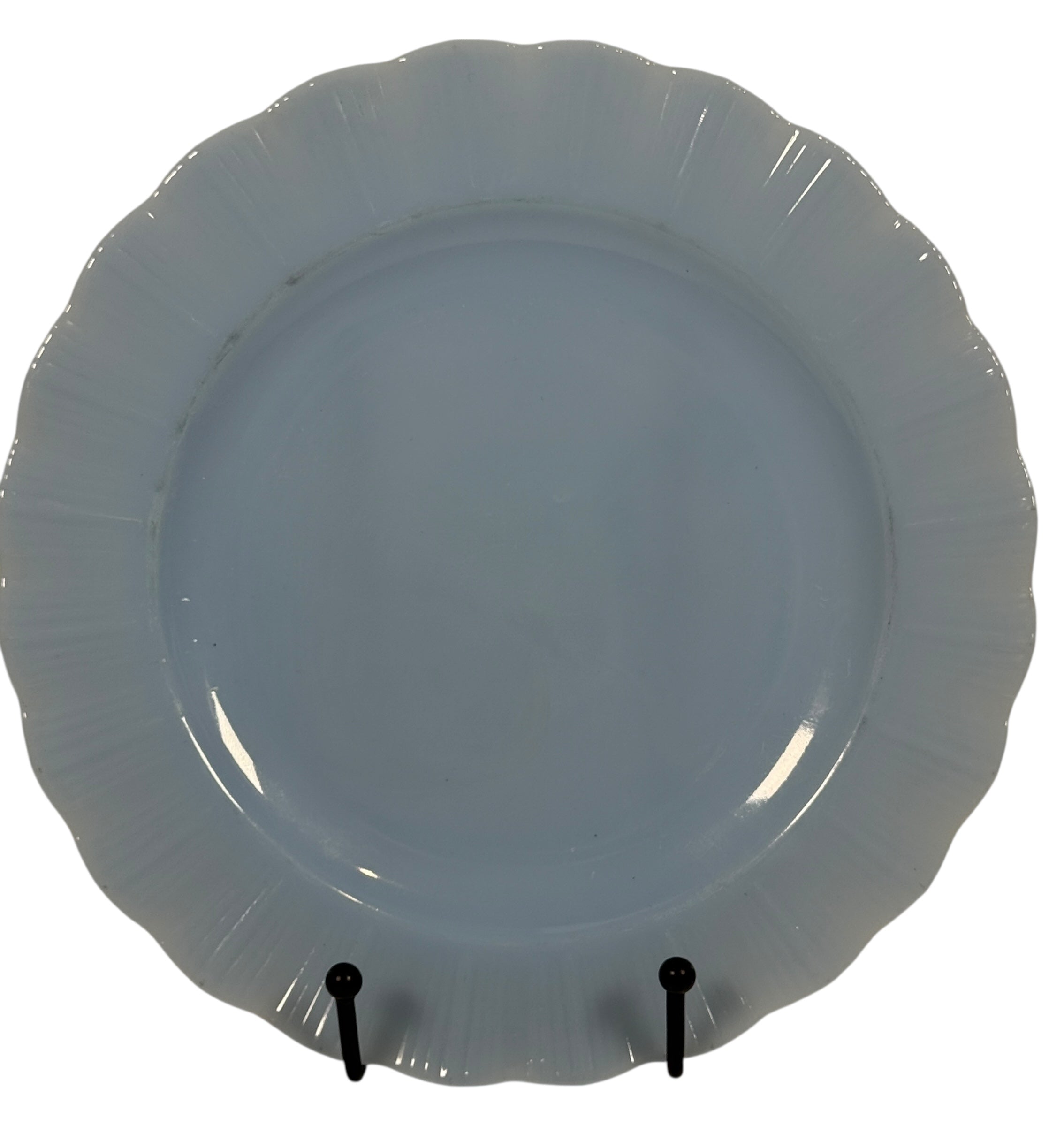 Vintage PYREX Canada “Delphite Blue” Pie-Crust Rim Dinner Plates – Set of 6 – Excellent Condition